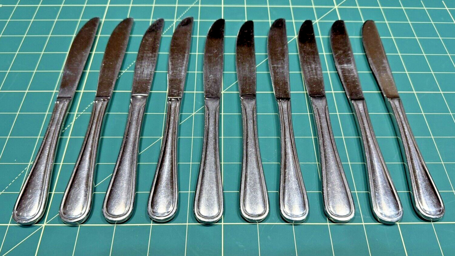 10 Dinner Knife Knives Bon Chef 18/10 Stainless Silverware Flatware Outlined