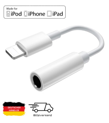 AUX Adapter 3,5mm Klinke Kopfhöhrer für Original Apple Iphone 11,12,13,14 Ipad
