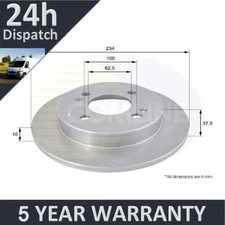 Fits Kia Picanto Hyundai i10 1.0 1.1 CRDi 1.2 PV Rear Brake Disc #1