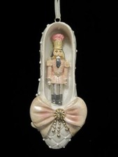 NUTCRACKER SUITE BALLET DANCER SLIPPER RESIN CHRISTMAS ORNAMENT PINK NWT