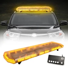 48" 88 LED Emergency Amber Strobe Light Bar Traffic Advisor Tow Trucks Response 