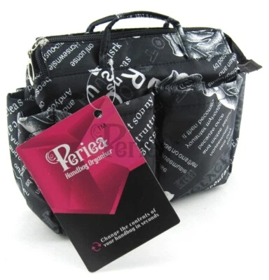 PERIEA ORGANISERS Periea UK Marina Handbag Organiser Organizer Purse Bag Tidy Liner Insert Black