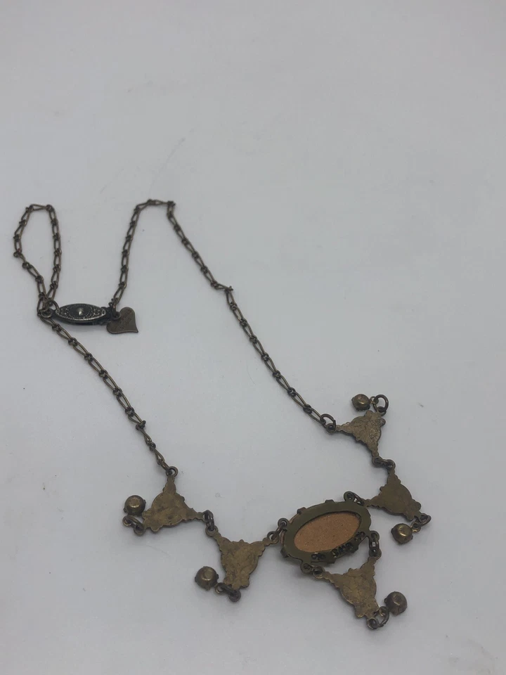 COLLAR MADREPERLA GRABADO GLASS WORKS STUDIO 17" PPR. CADENA CLIP ÚNICA Foto 4 de 4