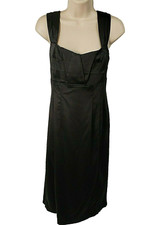 Calvin Klein Little Black Satin Size 10 Sleeveless Summer Party Woman's Dress