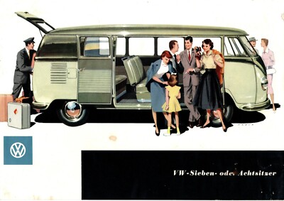 Autoprospekt VW Samba (T1), ca. 1953, sehr selten, ca. 29,8 x 21 cm
