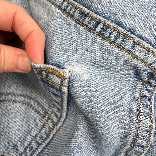 Pantalones Cortos de Jean Levis 505 Para Hombre 30 Azul Denim Pantalones Cortos Sueltos Años 90 Y2K Grunge Usados - Imagen 9 de 10