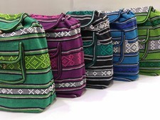RASTA Bag Beach Hippie Baja Ethnic Multicolors pocket Backpack Made in Mexico