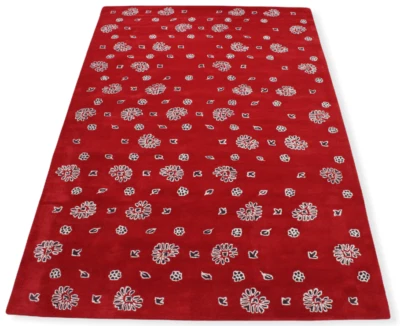 Tapis Rouge 200X300 CM 100% Laine Fait Main Designer Tapis Oriental WT2 - Photo 1/4