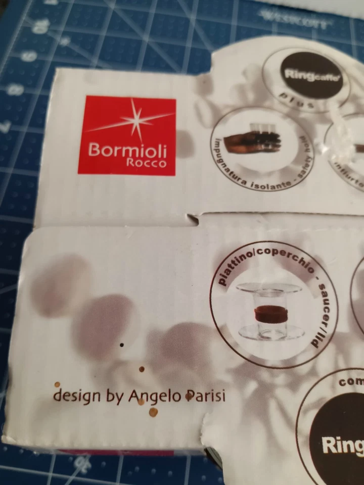 Juego RARO/2 tazas de café/espresso Bormioli Rocco Ring/platillos-templado-hecho/España Foto 2 de 4