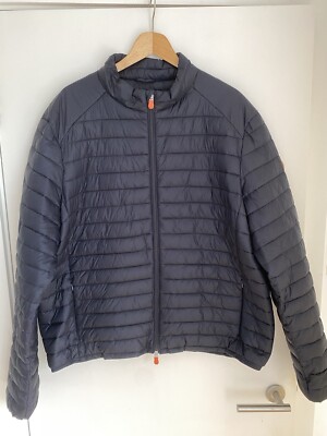 Save The Duck Men's Alex Ultra Light Puffer Jacket Coat Size 4XL Navy Good Cond.