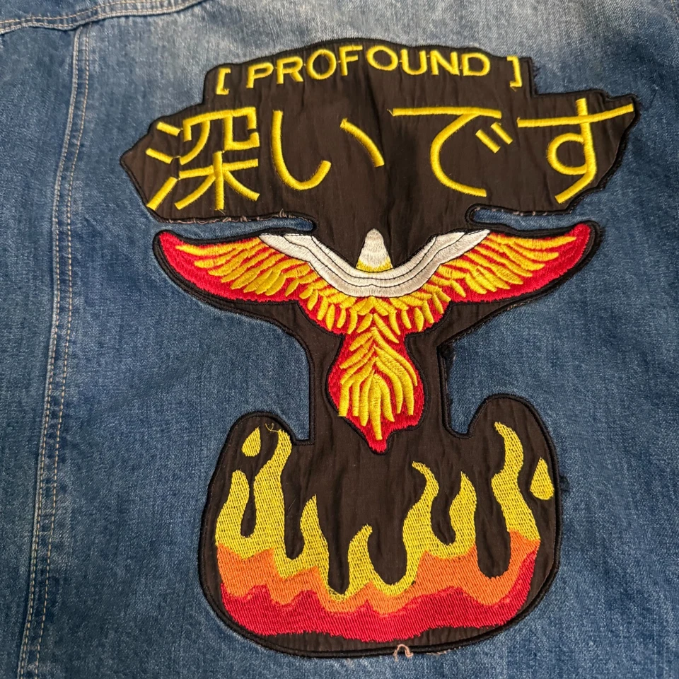Profound Aesthetic Denim Painted Trucker Jacket Size XL - Image 2 of 4