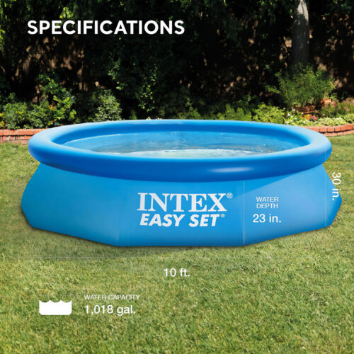 Intex Easy Set 10' x 30" Round Inflatable Above Ground Swimming Pool with Cover - Picture 2 of 8