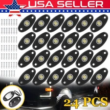 24 X White LED Rock Light Pods Underbody Glow Lamp Offroad SUV Pickup Truck UTV