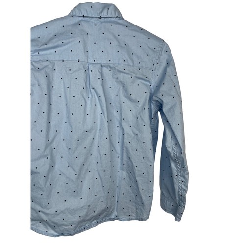 H and M Shirt Boys Sz 6 Kids Top Long Sleeve Button Down Blue Stars Fall Casual - Picture 11 of 11