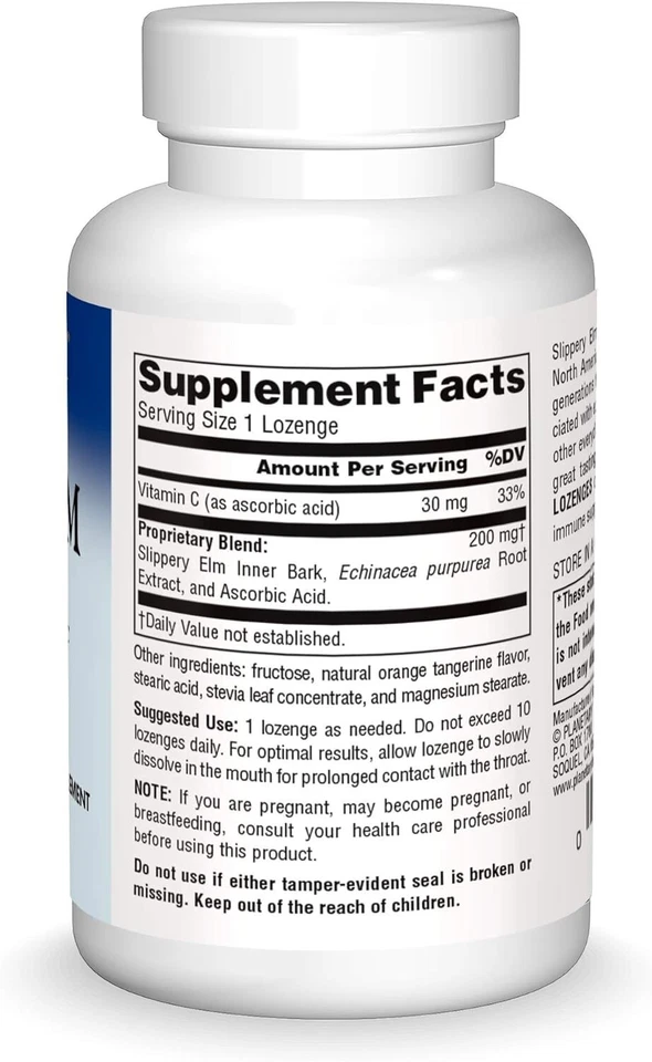 Pastillas de olmo resbaladizas Planetary Herbals con equinácea y vitamina C 100 pastillas Foto 3 de 4