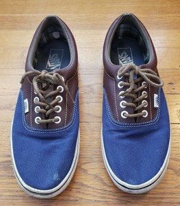 vans era blue brown