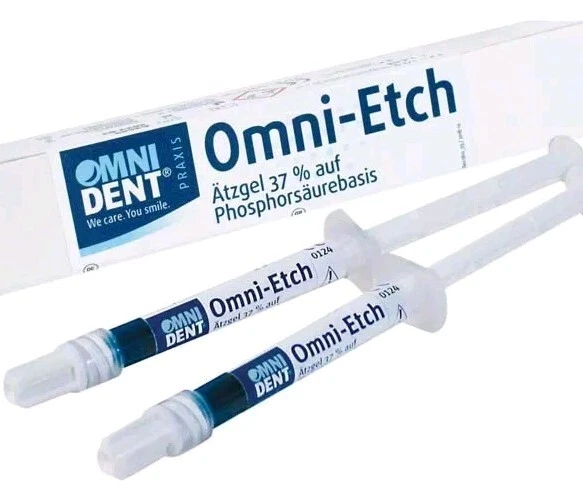 2x1,9g Omni Etch Ätzgel Dental Ätzmittel zu Haftvermittlung Zahn Schmelz Ersatz
