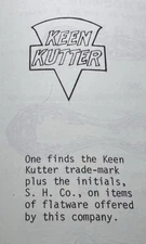 SIMMONS HARDWARE(KEEN KUTTER)*BUTTER KNIFE & SUGAR SPOON*1906