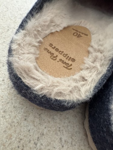 Toni Pons LAOS Faux Fur Wool Blend Scalloped Slipper Clogs Blau Blue Size 9 - Picture 7 of 16