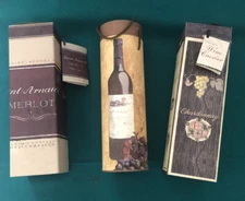 Set Of 3 Wine  Bottle Tube/Box Containers  Paris France Decor