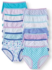 Wonder Nation Girls Graphic Print 14 Pair Briefs Size 4