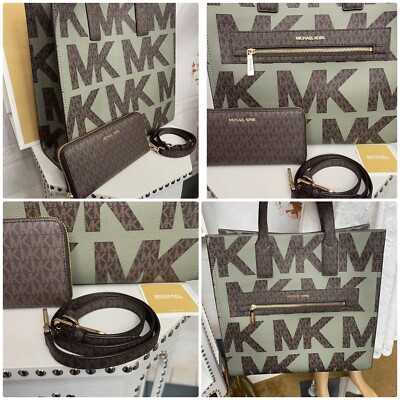 Michael Kors 35F0GY9T3I Kenly Large Graphic Logo Tote Bag - Optic