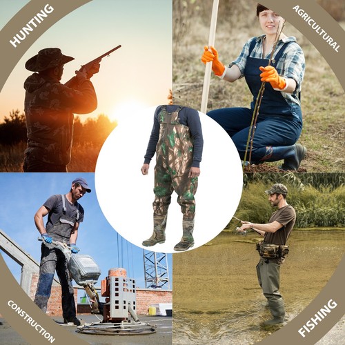 Waterproof Waders Camouflage for Fishing Leisure Water Gardening or Agriculture - Picture 2 of 11