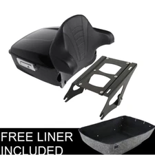 King Trunk Backrest Luggage Mount Fit For Harley Touring Models 2014-25