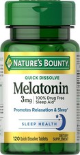 Nature'S Bounty Melatonin 3 Mg Quick Dissolve Tablets 120 Ea