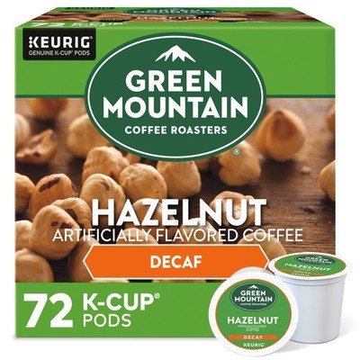 Green Mountain Coffee Hazelnut Decaf, Keurig K-Cup Pod, Light Roast, 72 Count