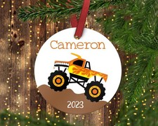 Children's Monster Truck Christmas ornament.Christmas ornament.Personalized c...