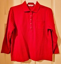 Together Classics Womens Red Long Sleeve Pullover Knit Top Size Large EUC