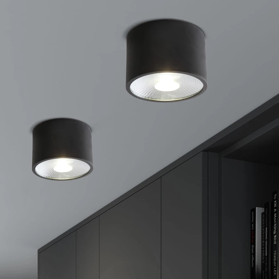 2 Piezas Luz de Techo LED Negra Moderna Regulable 4500K Luz de Techo Pasillo Foto 4 de 4