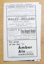 WALES v IRELAND 1946 *VG Condition Football Programme*