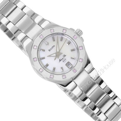 BULOVA Marine Star Womens Pink Sapphire Watch, White MOP  display picture 2
