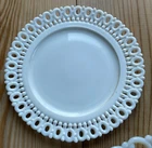 Vintage White Milk Glass Reticulated Lacy Plate - 7 1/4” - Interesting Design