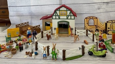 Playmobil HUGE lot Farm/Stable/Barn, Horse Stalls, Animals, Fencing, People, ETC