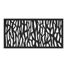Barrette Outdoor Living Decorative Screen Panel 2X4-Sprig, Black