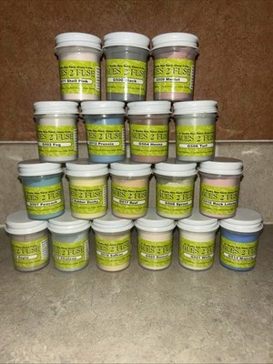Hues2Fuse 18 - 27 Gram non-toxic glass Fusing colors, Kiln Glass Fusing Powders