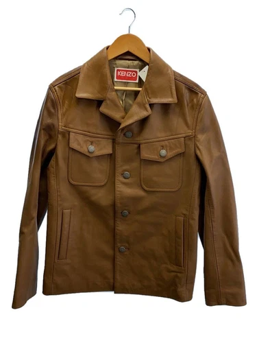 KENZO giacca pelle blouson pelle bovina cammello FE65LV2000AB mucca usata