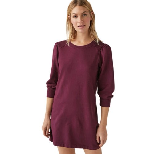 Michael Stars Veronica Terry Plum Puff Sleeve Dress Women’s Size Large NWT