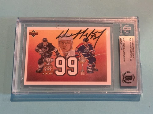 WAYNE GRETZKY Signed 1991-92 UPPER DECK Card #38 Beckett Slabbed BAS