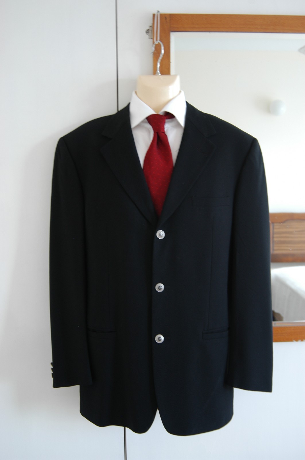 Versace Classic V2 Blazer Jacket Black Silver Buttons 48 IT Vintage 90's Superb image 2