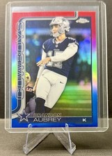 2025 Topps Chrome Brandon Aubrey Red White Blue Refractor #81 Dallas Cowboys