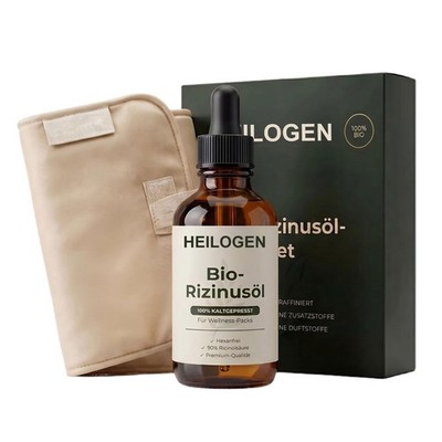 HEILOGEN Bio Rizinusöl Wickel Bauch,Wiederverwendbar und Verstellbar 100ml