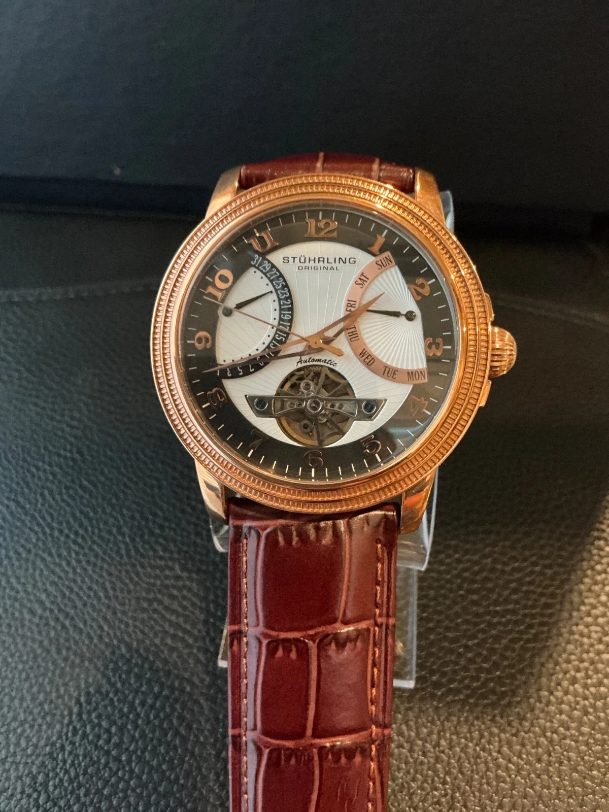 Breguet — Stuhrling mens watch ST-92504 33 jewels KRUSTERNA CRYSTAL