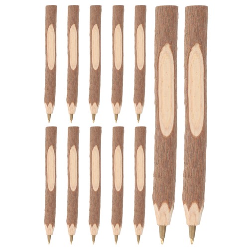 12 Pcs Wooden Ballpoint Pen Student Child Students Pens Creative - Picture 7 of 12