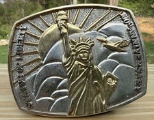 1986 Vintage 100 Anniversary of the Statue of Liberty Belt Buckle Americana