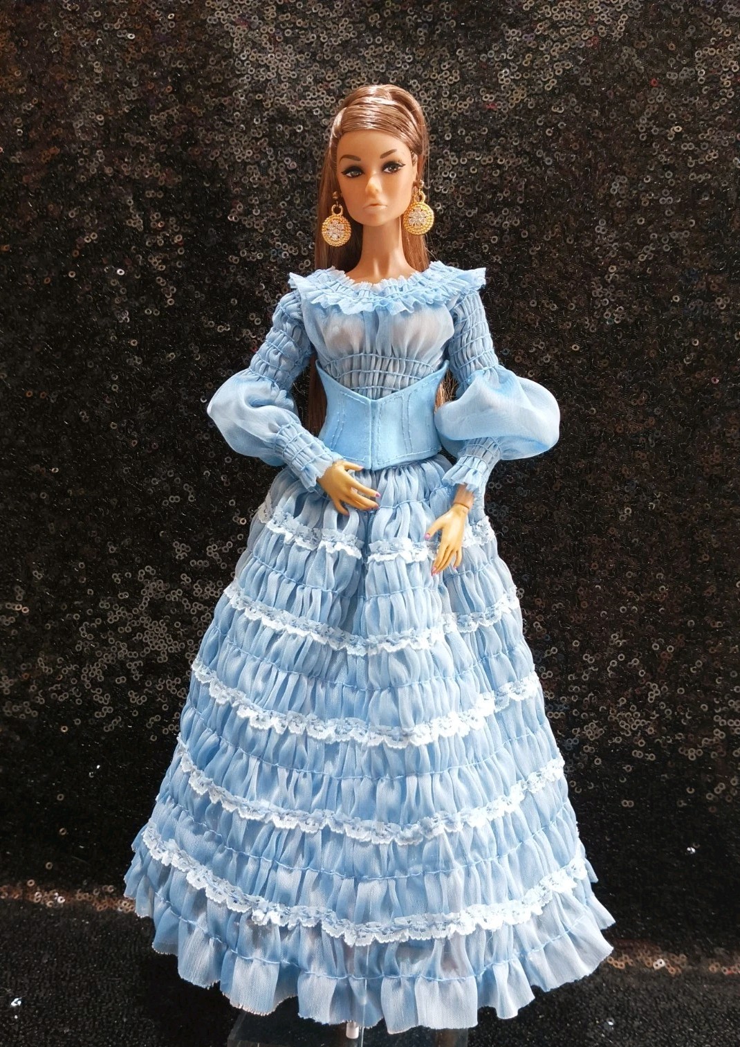 Ariel Mermaid Blue Dress, Exclusive Custom Handmade, Fits Poppy Disney Barbie