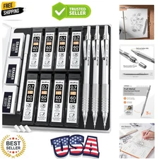 0.7 Metal Mechanical Pencil Set with Case, 3PCS MP1000 0.7mm Artist Lead Penc...